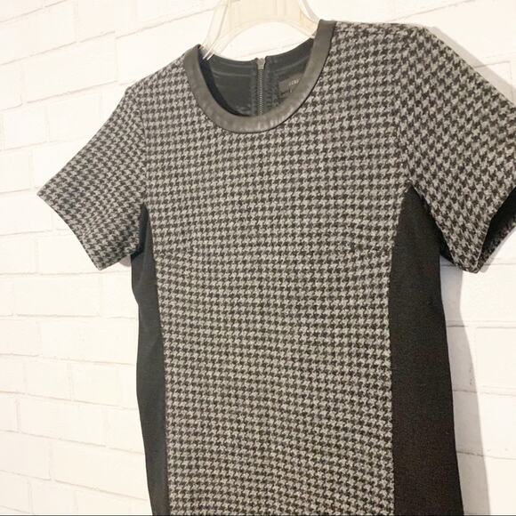 J. Crew Black Wool Houndstooth Side Panel Dress Size 4 - Picture 5 of 10